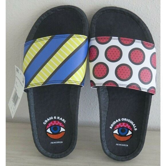 adidas GY5351 Men's Sz 7 Black Adilette Boost Craig & Karl Swim Slides/Sandals - Picture 1 of 7